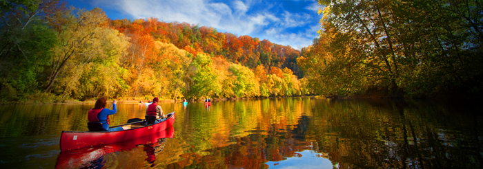 fall colors roanoke canoe